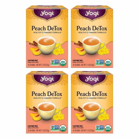 Yogi, Herbal Wellness Tea Bags, Organic DeTox, 4 Boxes of 16 - Walmart.com