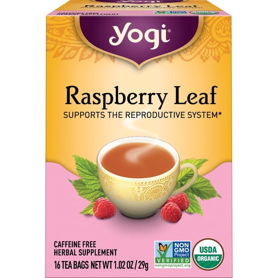 Yogi Tea Raspberry Leaf, Organic Herbal Tea, Wellness Tea Bags, 1 Box of 16