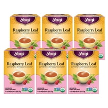 Yogi Tea Raspberry Leaf, Organic Herbal Tea, Wellness Tea Bags, 6 Boxes of 16