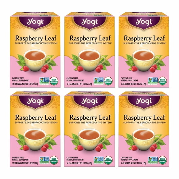 Yogi Raspberry Leaf Tea (6 pk, 16 ea) - Caffeine-Free Organic Herbal Tea