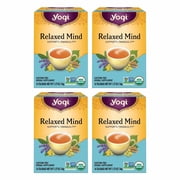 Yogi Tea Relaxed Mind, Caffeine-Free Organic Herbal Tea, Wellness Tea Bags, 4 Boxes of 16