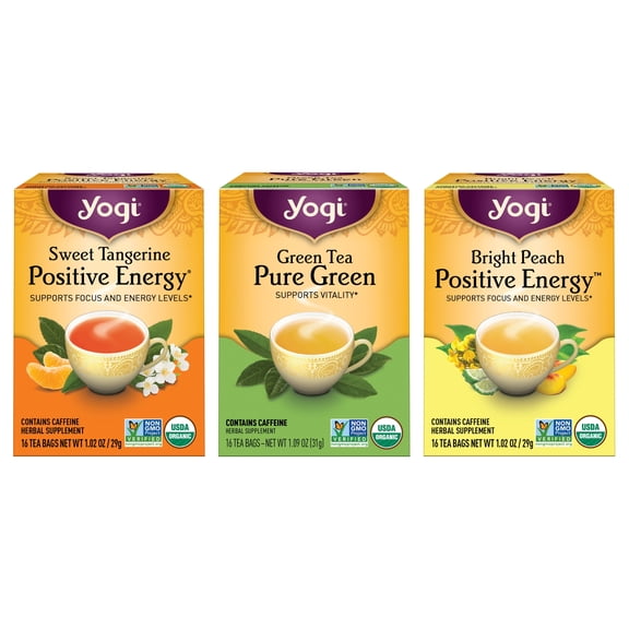 Yogi Revitalize Variety Pack Sampler - Energy Tea Bags - 3 Boxes of 16
