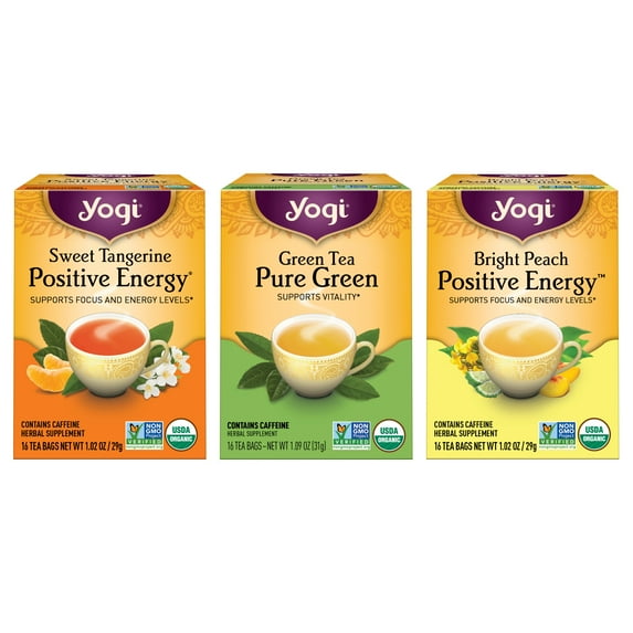 Yogi Tea Revitalize Variety Pack Sampler, Energy Tea Bags, 3 Boxes of 16
