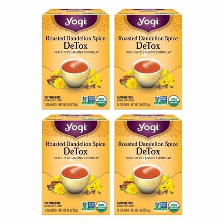 Yogi Roasted Dandelion Spice DeTox Tea (4 pk, 16 ea) - Organic Herbal Tea