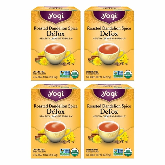 Yogi Roasted Dandelion Spice DeTox Tea (4 pk, 16 ea) - Organic Herbal Tea