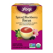 Yogi Tea Spiced Blackberry Focus, Contains-Caffeine Black Tea, Wellness Tea Bags, 16 Count