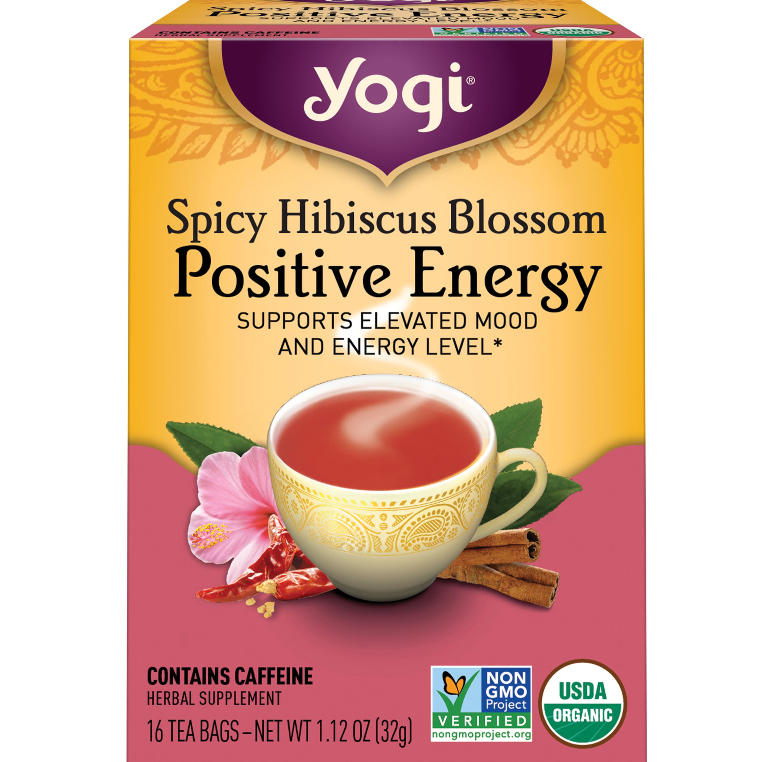 Yogi Tea Spicy Hibiscus Blossom Positive Energy, Black Tea