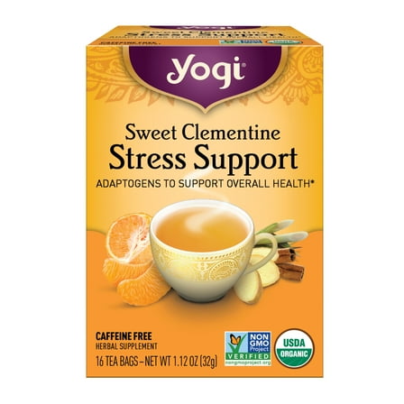 Yogi Tea Sweet Clementine Stress Support, Organic Herbal Tea Bags, 16 Count
