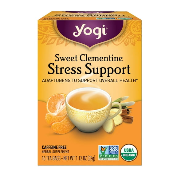 Yogi Tea Sweet Clementine Stress Support, Organic Herbal Tea Bags, 16 Count
