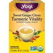 Yogi Tea Sweet Ginger Citrus Turmeric Vitality, Herbal Tea Bags, 16 Count