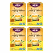 Yogi Tea Sweet Lemon Everyday Immune - 16 Bags per Pack (4 Packs) - Daily Immune Support Tea - Delicious Lemon Tea Bags - Includes Tulsi, Lemongrass, Rose Hip, Lemon Peel & More