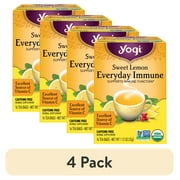 (4 pack) Yogi Tea Sweet Lemon Everyday Immune, Organic Herbal Tea Bags, 16 Count