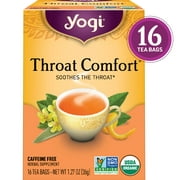 Yogi Tea Throat Comfort, Caffeine-Free Organic Herbal Tea Bags, 16 Count