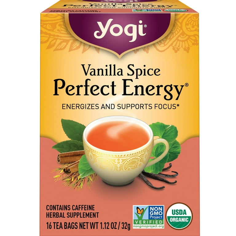 Yogi Tea Vanilla Spice Perfect Energy, Organic Black Tea Bags, 16