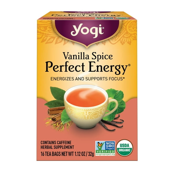Yogi Tea, Vanilla Spice Perfect Energy Tea, Tea Bags, 16 Ct, 1.12 OZ