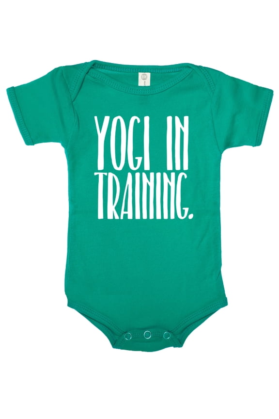 Yogi in Training baby one-piece bodysuit, Newborn jumper, Baby Yoga Romper - Jade CA165Yoga S9 6-12