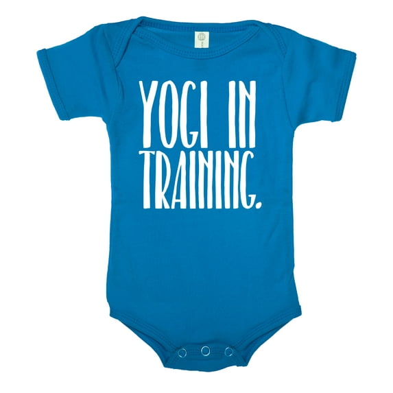 Yogi in Training baby one-piece bodysuit, Newborn jumper, Baby Yoga Romper - Royal CA165Yoga S9 18-24