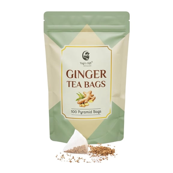Yogi's Gift Ginger Tea Bags, 100 Count Pyramid Tea Bags, 100% Natural and Pure Dried Ginger Root Tea, Bold & Spicy Herbal Flavor Ginger Tea