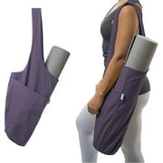 Yogiii Yoga Mat Bag | The Original YogiiiTote | Yoga Mat Tote Sling Carrier with Large Side Pocket & Zipper Pocket | Fits Most Size Mats (Imperial Purple)