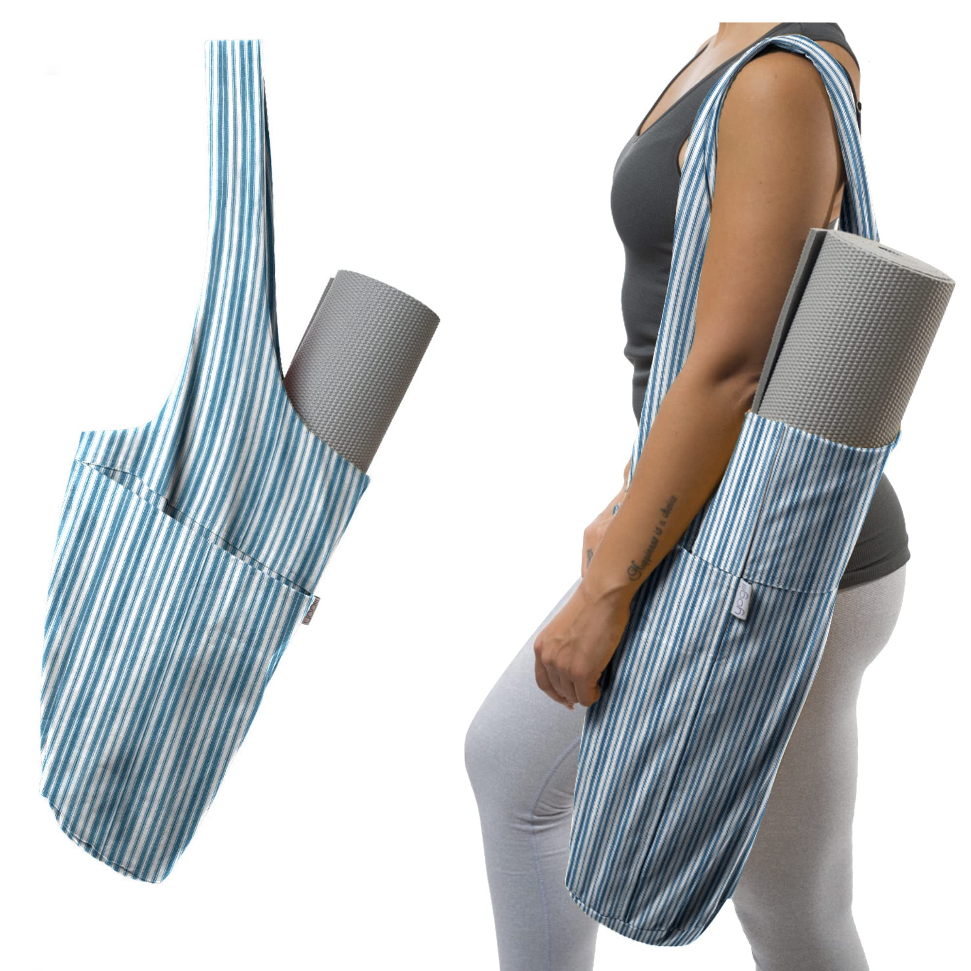 Yogiii Yoga Mat Bag, The ORIGINAL YogiiiTote Yoga Bag, Sling  Mat Tote w/Large Side Pocket & Zipper Pocket