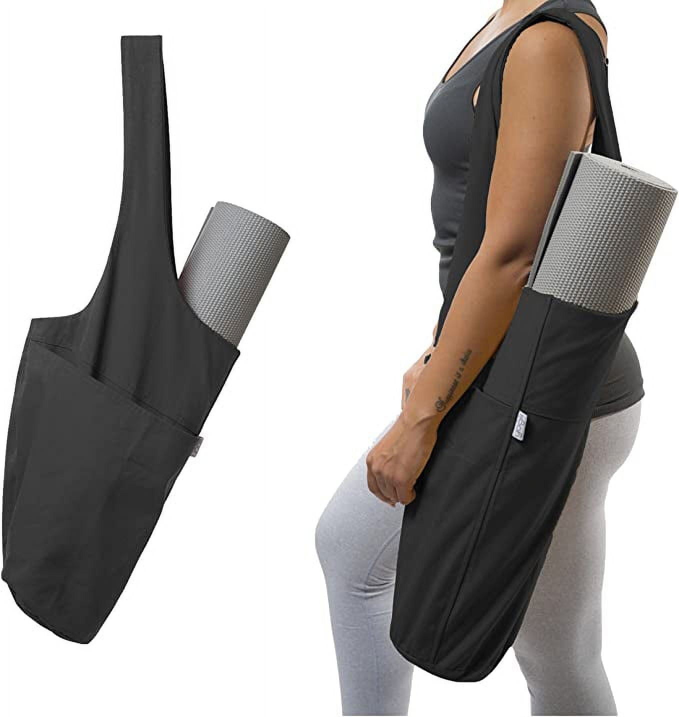 Yogiii Yoga Mat Bag, The Original YogiiiTote, Yoga Mat Tote Sling Carrier  with Large Side Pocket & Zipper Pocket