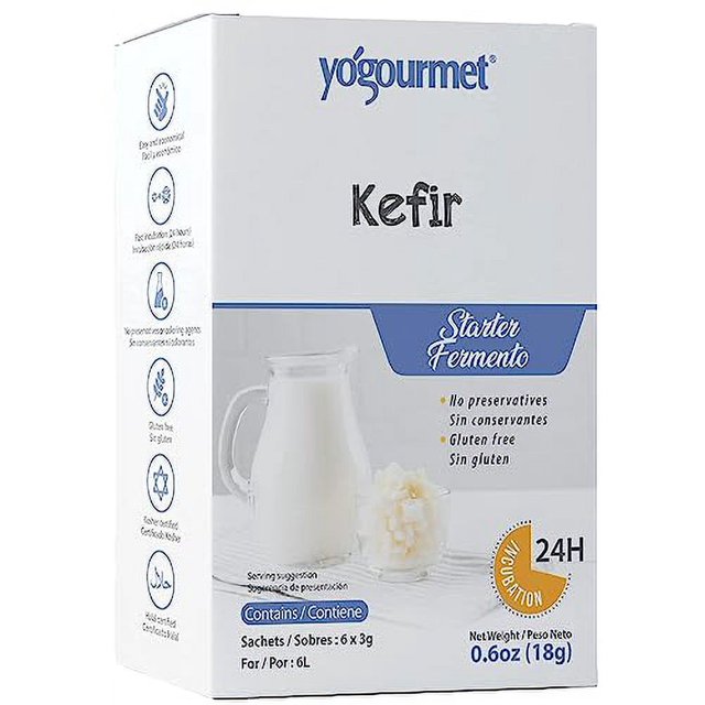Yogourmet Kefir Starter (6 Pack) Make Kefir at Home Starter Culture