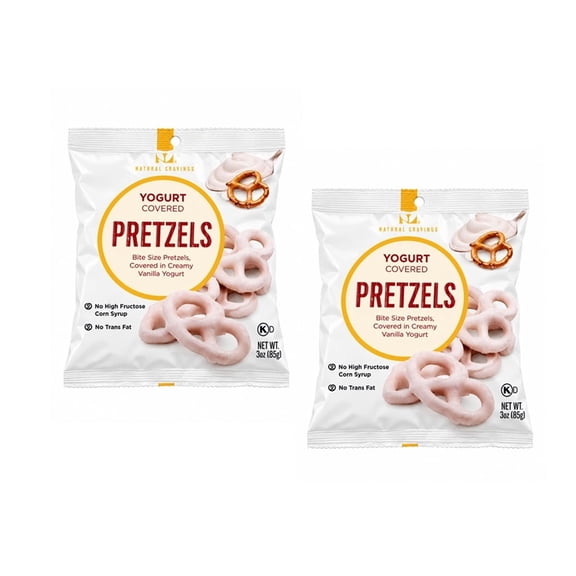 Natural Cravings Yogurt Flavored Covered Pretzels 2 Packs 3 oz