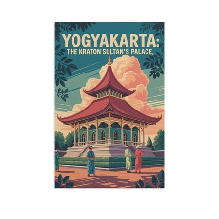 Yogyakarta The Kraton Sultan Palace Vintage Travel Poster Retro Indonesia Heritage Wall Art Print Poster