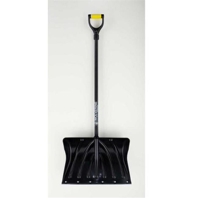 Yoho 567442 20 in. Deep Cavity Snow Shovel Pusher, Black