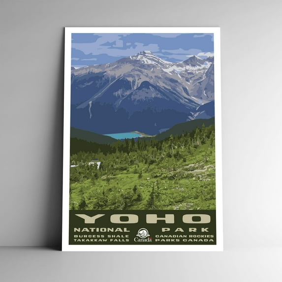 Yoho National Park Vintage Travel Poster / Postcard WPA Style Art Print Canada