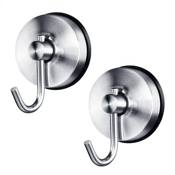 Yohom Suction Hooks Towel Holder for Kithcen Shower Bathroom Brushed 2 Packs