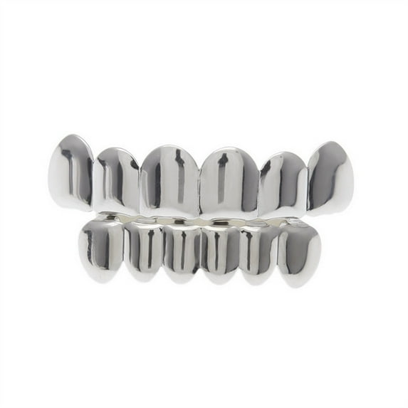 Yohome 1 Set Men Women Gold Plated Hip Hop Teeth Grillz Top Bottom Grill Teeth
