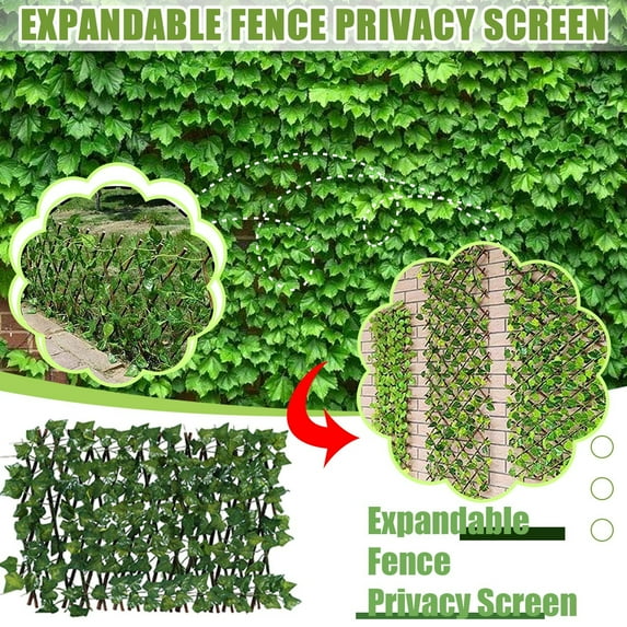 Yohome Expanding Fence Retractable Fence Screen with Plant Expandable Fence