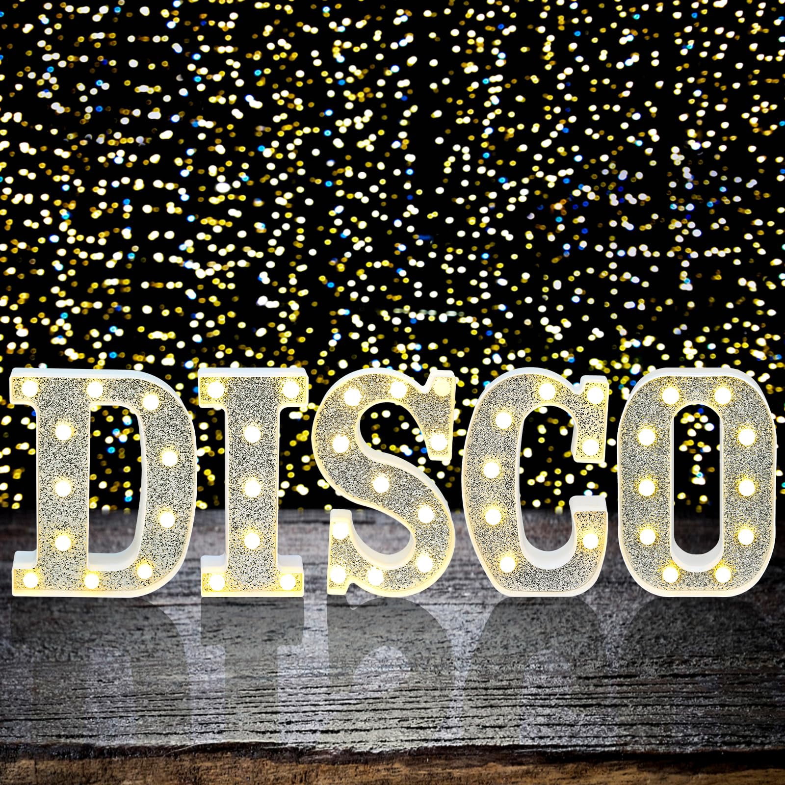 Yoiemivy LED Marquee Letters Light, Disco Party Decorations Disco Sign ...