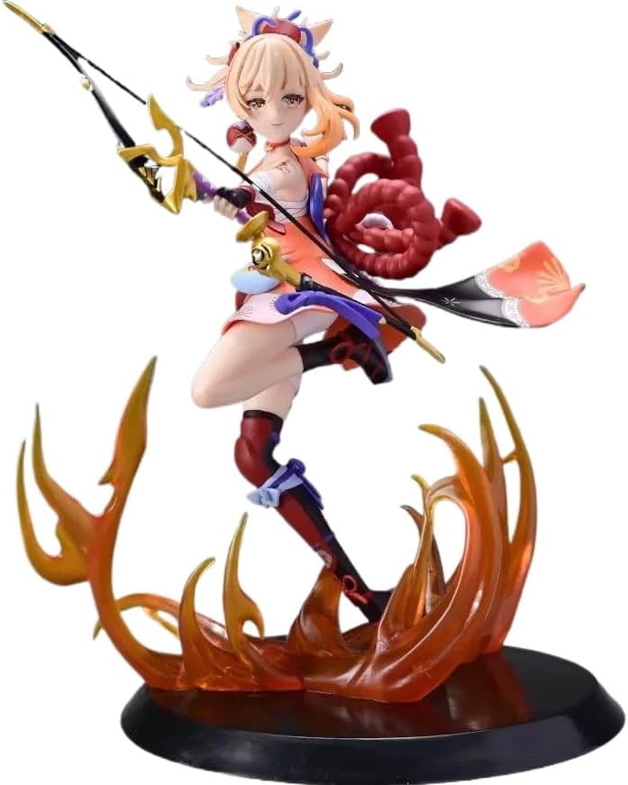 Yoimiya Figure Fighting Yoimiya Action Figures 25cm/9.8inch Handmade PVC Anime Cartoon Manga Character Model Collectible Craft Gift