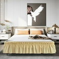 thumbnail image 1 of Yokan Adjustable Bed Skirt, Soft Polyester for Queen to King Size, Elegant Lace Design, Machine Washable, White/Beige/Gray, Stylish Home Decor for Bedroom & Beds, Decorative Skirt for Furniture, 1 of 5