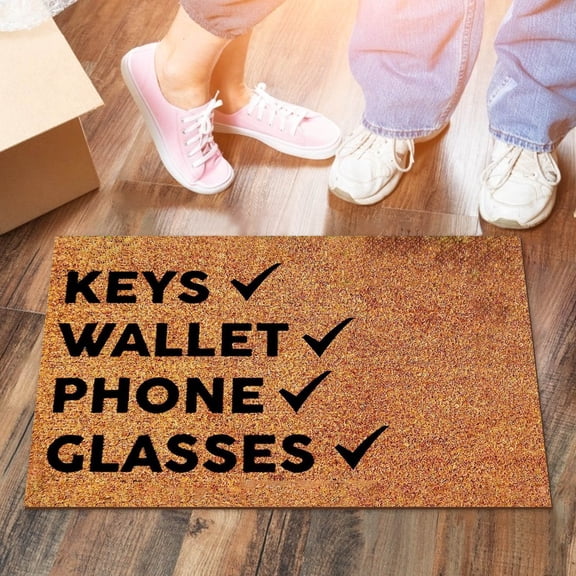 Yokan Alphabet Bull Rug, Non-Slip Entrance Mat, Absorbent Floor Mat for Bathroom, Kitchen, and Entrance, Flannel Soft Texture with HD Printing, Durable for Indoor Use, 40x60CM, Grey