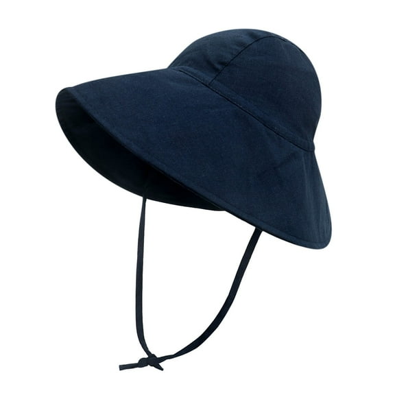 Yokan Baby Girls Sun Hat, Toddler Outdoor Beach Wide Brim Hat with 50  UPF Sun Protection, Adjustable Drawstring, Soft Cotton Hat, Breathable, Travel-Friendly, 2-4 Years, Pink/Blue