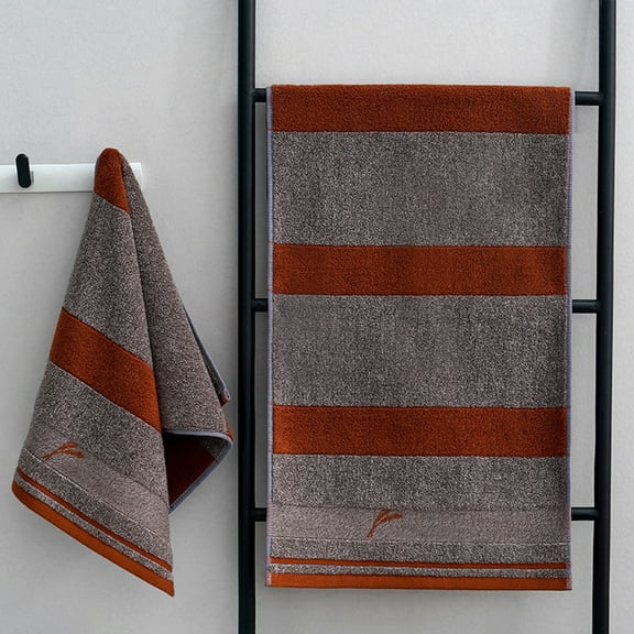 Yokan Bath Towels for Bathroom, Soft Absorbent Wash Face Towel, Luxury Cotton Towel for Household, Blue/Gray/Orange, 74x34 cm, Quick-Dry Towel for Spas & Pools, Comfortable Softness