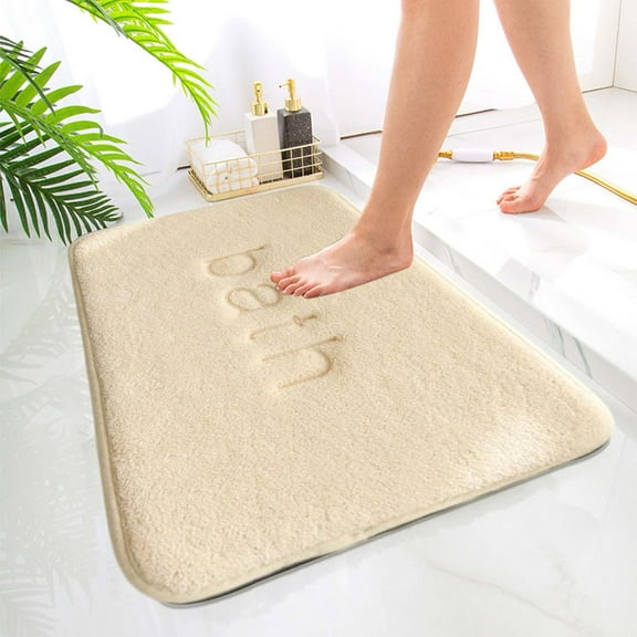 Yokan Bathroom Storage Cabinet, Bathroom Shelf Organizer, Non-Slip Bathroom Mat, Bathroom Decor & Accessories, Bathroom Towel Rack & Organizer, Soft Polyester Fiber, 40x60cm