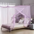 thumbnail image 1 of Yokan Bed Mosquito Net for Bedroom, Decorative Side Opening Net Curtains, Polyester Mesh, All-Around Protection, Indoor & Outdoor Use, Pink/Blue/White/Purple, Family Safe, Easy to Install, 1 of 7