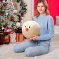 thumbnail image 1 of Yokan Cute Snowball Bun Pillow, Snowman Plush Toy, Cotton Filled, Soft Winter Christmas Pillow for Kids, Birthday & Holiday Décor, Available in 20-40cm Sizes for Cozy Fun, 1 of 6