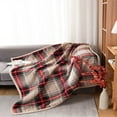 thumbnail image 1 of Yokan Double Flannel Blanket Lamb Fleece Reinforced Thermal Blanket, Soft Winter Bedding for Sofa & Bed, Christmas Quilts, Warm Flannel & Lamb Wool Quilt, Cozy Throw Blanket for Living Room, 1 of 7