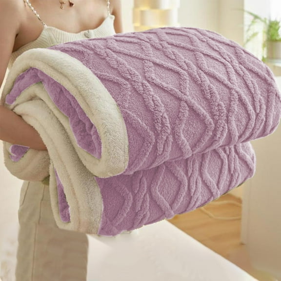 Yokan Flannel Blanket for Winter, Soft Comfortable Nap Blanket for Office & Home, Lightweight and Warm Throw Blanket, Quilts for Bed & Sofa, Available in Blue, Purple & More, Christmas Quilts