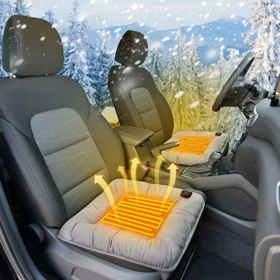 Yokan Graphene Car Heating Cushion, 12V USB Powered Heated Seat Cushion, Adjustable Temperature for Winter Comfort, Breathable Mesh Material, Massage Function for Long Drives