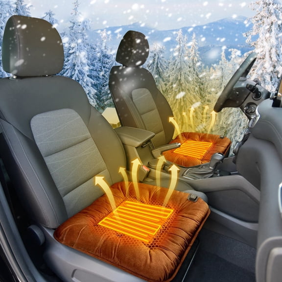 Yokan Graphene Car Heating Cushion, 12V USB Powered Heated Seat Cushion, Adjustable Temperature for Winter Comfort, Breathable Mesh Material, Massage Function for Long Drives