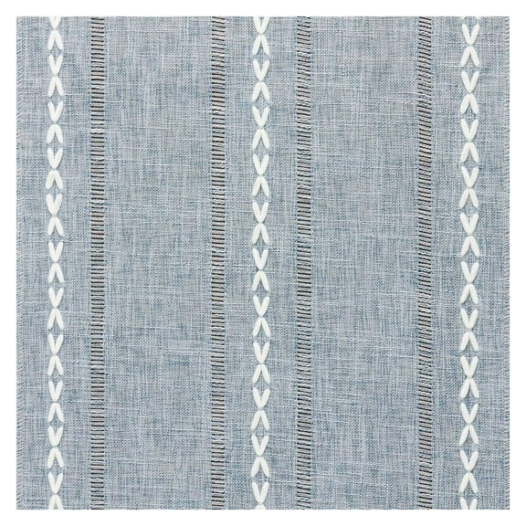 Yokan Hemstitched Linen Table Runner, Embroidered Striped Boho Table Decor, Durable & Wrinkle-Resistant, Tassel & Woven Fabric, Multiple Lengths, Perfect for Dining Room & Special Occasions