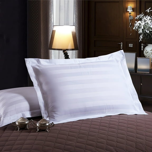 Yokan Hotel Bedding Pillowcase, Elegant Satin White, 88x58cm, Soft & Breathable, Classic Design for Luxury Bedrooms, High-Quality Hotel Standard Pillow Cover for Sleep Comfort