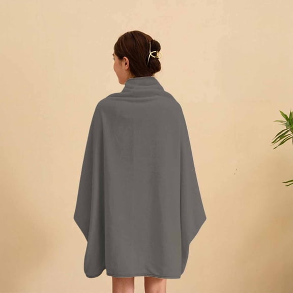 Yokan Lambswool Napping Shawl Blanket, Wearable Flannel Throw Blanket for Bed & Couch, Cozy Polyester & Spandex Wrap, Soft Quilted Blanket for Cold Weather & Winter Comfort