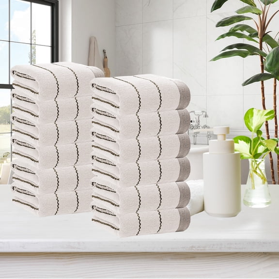 Yokan Luxury Bath Towel Set, 12 Piece Plush Cotton Towels for Bathroom, Spa & Gym, Soft Absorbent Quick-Dry Towels for Daily Comfort, Hotel Quality, Soft Towels for Family